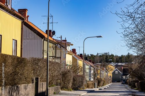 Stockholm, Sweden A residential neighbourhood in the Enskede district in the south.