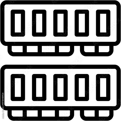 ram line icon. Clean and minimalist vector icon for websites, mobile apps, presentations, and logos. Fully scalable and customizable for any project.