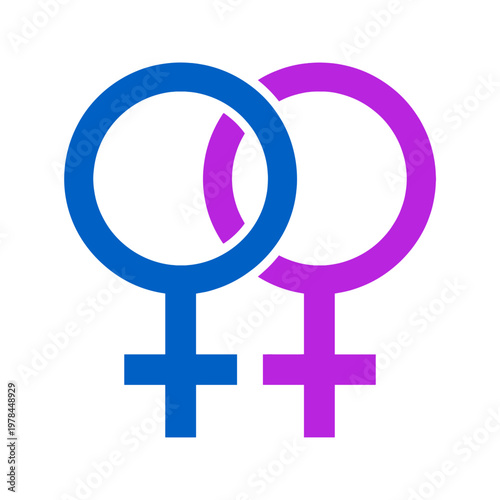 Gender equality symbol representing interconnectedness and unity