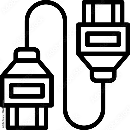 hdmi line icon. Clean and minimalist vector icon for websites, mobile apps, presentations, and logos. Fully scalable and customizable for any project.