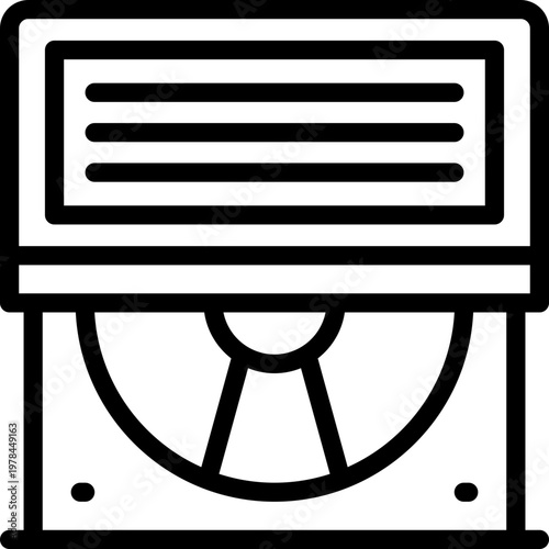 disk drive line icon. Clean and minimalist vector icon for websites, mobile apps, presentations, and logos. Fully scalable and customizable for any project.