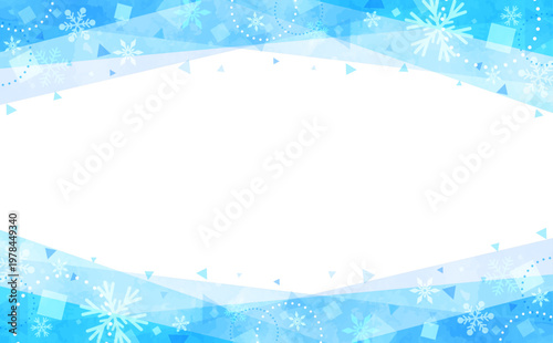 シンプルポップなひんやり氷イメージの透過フレーム3_横