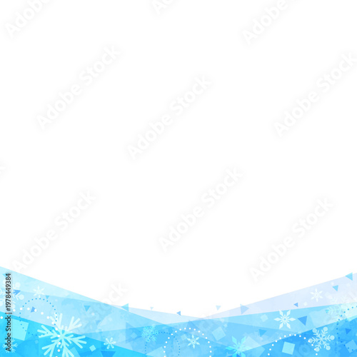 シンプルポップなひんやり氷イメージの透過フレーム2_正方形