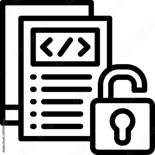 open source line icon. Clean and minimalist vector icon for websites, mobile apps, presentations, and logos. Fully scalable and customizable for any project.