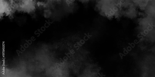 Abstract ash cloud and smoke texture in dark background. White Black fog effect transparent smoke isolated dark dramatic sky with black stormy clouds. Grunge creative and decorative fractal smoke art