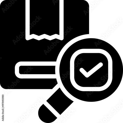 box search glyph icon. Strong and solid vector icon for websites, mobile interfaces, presentations, and visual branding. High quality and easy to edit.