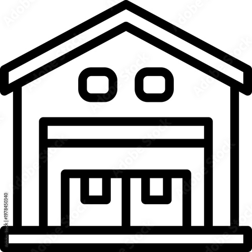 warehouse line icon. Clean and minimalist vector icon for websites, mobile apps, presentations, and logos. Fully scalable and customizable for any project.