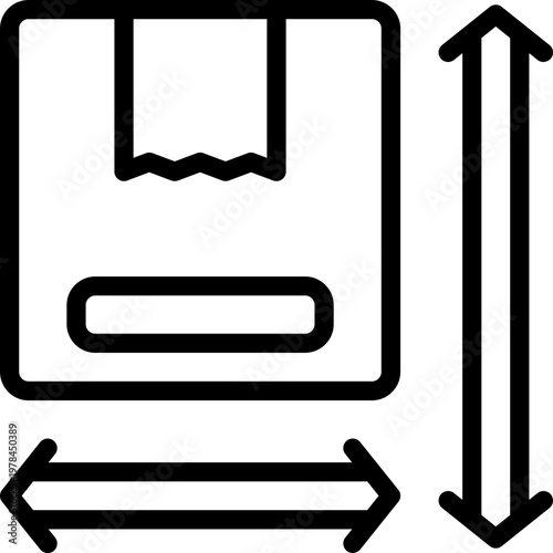 box size line icon. Clean and minimalist vector icon for websites, mobile apps, presentations, and logos. Fully scalable and customizable for any project.