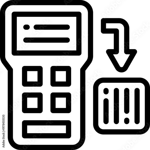 barcode scanner line icon. Clean and minimalist vector icon for websites, mobile apps, presentations, and logos. Fully scalable and customizable for any project.