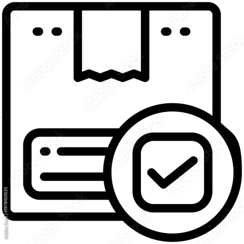 package approve line icon. Clean and minimalist vector icon for websites, mobile apps, presentations, and logos. Fully scalable and customizable for any project.