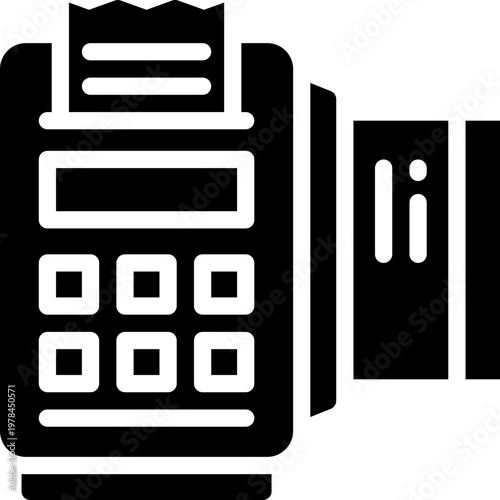pos terminal glyph icon. Strong and solid vector icon for websites, mobile interfaces, presentations, and visual branding. High quality and easy to edit.