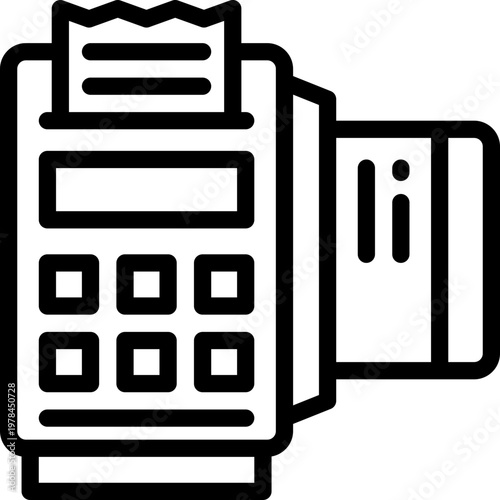 pos terminal line icon. Clean and minimalist vector icon for websites, mobile apps, presentations, and logos. Fully scalable and customizable for any project.