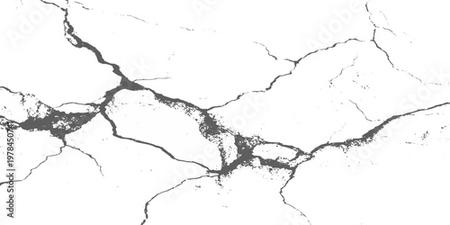 Black, white grunge dust crack, scratch concrete wall texture pattern background. Ideal for grunge background, aged surface, urban decay effect. grunge distressed overlay featuring natural split Line.