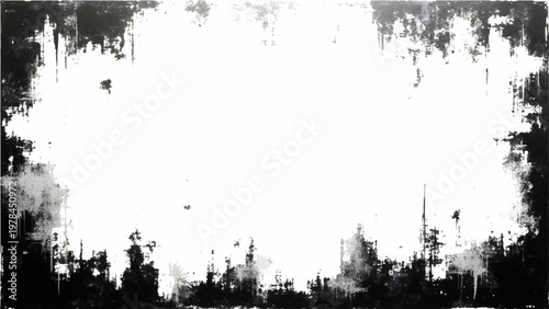 Abstract artistic border distressed edges and monochrome grunge texture with expressive details rough surface elegant simplicity frame design for creative projects.