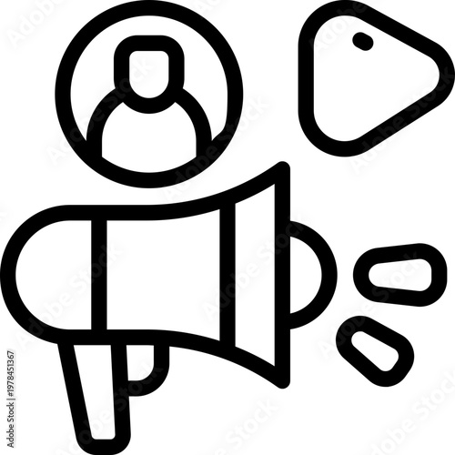 marketing line icon. Clean and minimalist vector icon for websites, mobile apps, presentations, and logos. Fully scalable and customizable for any project.