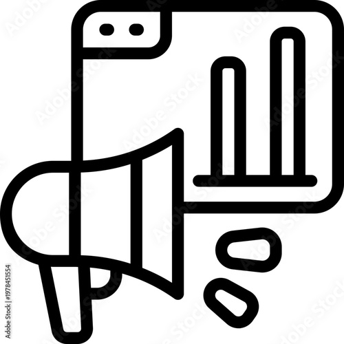 statistic line icon. Clean and minimalist vector icon for websites, mobile apps, presentations, and logos. Fully scalable and customizable for any project.