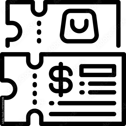 coupon line icon. Clean and minimalist vector icon for websites, mobile apps, presentations, and logos. Fully scalable and customizable for any project.