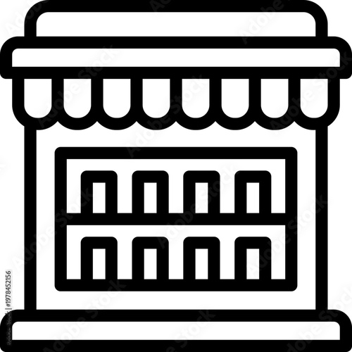 street market line icon. Clean and minimalist vector icon for websites, mobile apps, presentations, and logos. Fully scalable and customizable for any project.