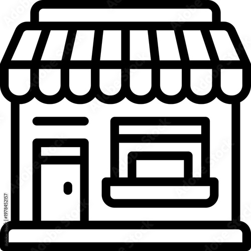 shop line icon. Clean and minimalist vector icon for websites, mobile apps, presentations, and logos. Fully scalable and customizable for any project.