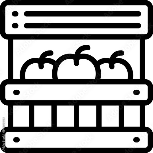 food market line icon. Clean and minimalist vector icon for websites, mobile apps, presentations, and logos. Fully scalable and customizable for any project.
