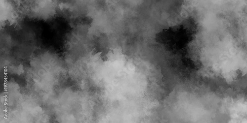 Abstract ash cloud and smoke texture in dark background. White Black fog effect transparent smoke isolated dark dramatic sky with black stormy clouds. Grunge creative and decorative fractal smoke art