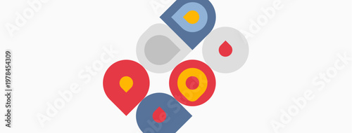 Colorful abstract design features repeating pod text elements. Shapes overlap, creating playful visual composition. Simple, modern aesthetic.