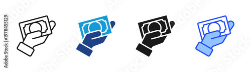 Money Payment icon set multiple style collection