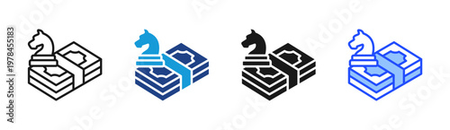 Investment Strategy icon set multiple style collection