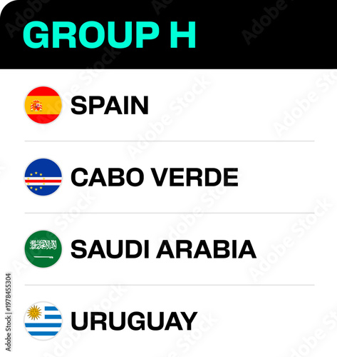 Football Group H Flags Stylized