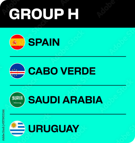 Football Group H Flags Stylized