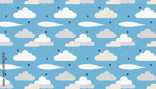 A watercolor painted sky collection features clouds and stars for social media