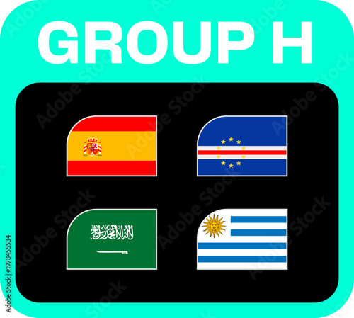 Group H Flags Stylized