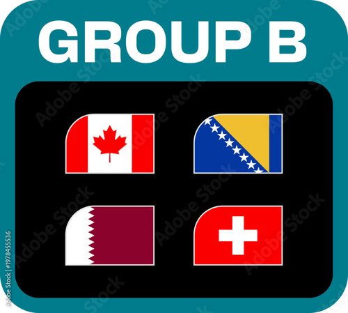 Football Group B Flags Stylized