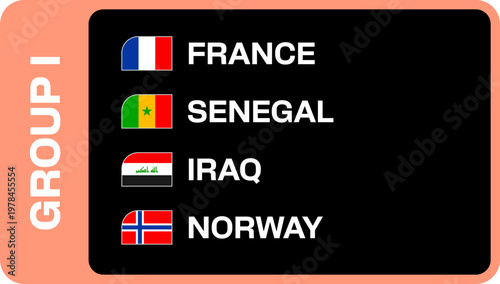 2026 Football Group Flags Stylized