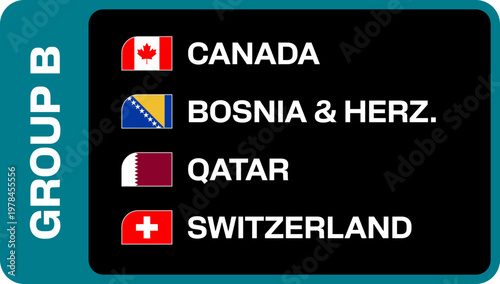Football Group B Teams Stylized