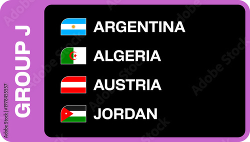 Football Group J Flags Stylized