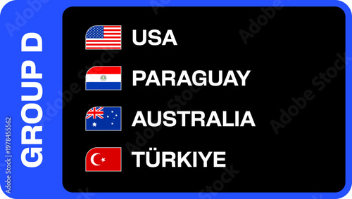 Group D Football Flags Stylized