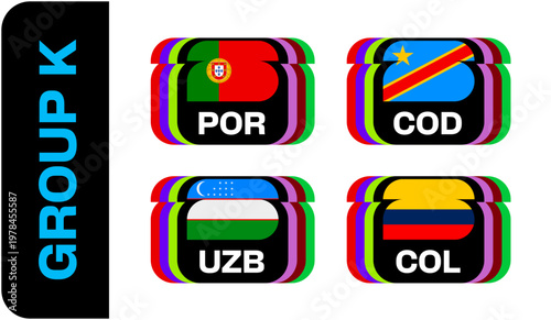 Football Group K Stylized Flags