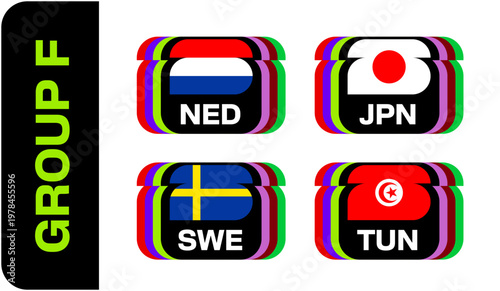 Football Group F Stylized Flags