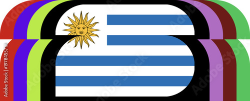Uruguay Flag Stylized Geometric