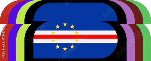 Cape Verde Flag Stylized Sport