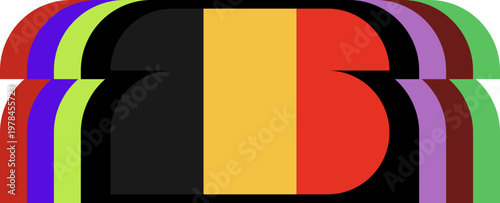 Belgium Flag Geometric Style