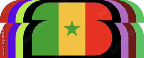 Senegal Flag Stylized Dynamic