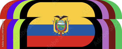 Ecuador Flag Stylized Element