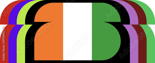 Ivory Coast Flag Stylized Arcs