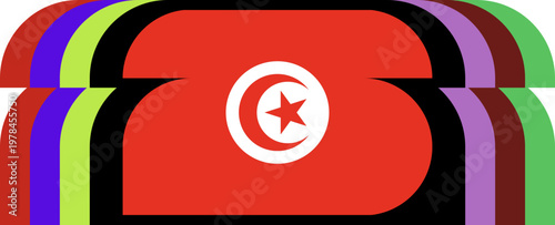 Tunisian Flag Stylized