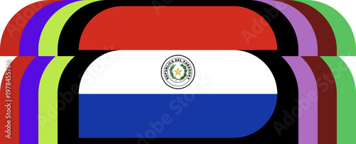 Paraguay Flag Stylized Sport