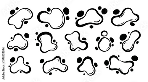 Vector illustration set of an amoeba blob shape	