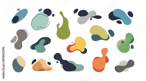 Blob shapes colorful collection vector design elements isolated. Abstract stains shape vector set