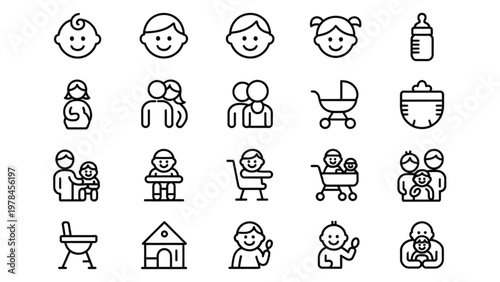 Assorted icons depicting various everyday activities and objects Vector